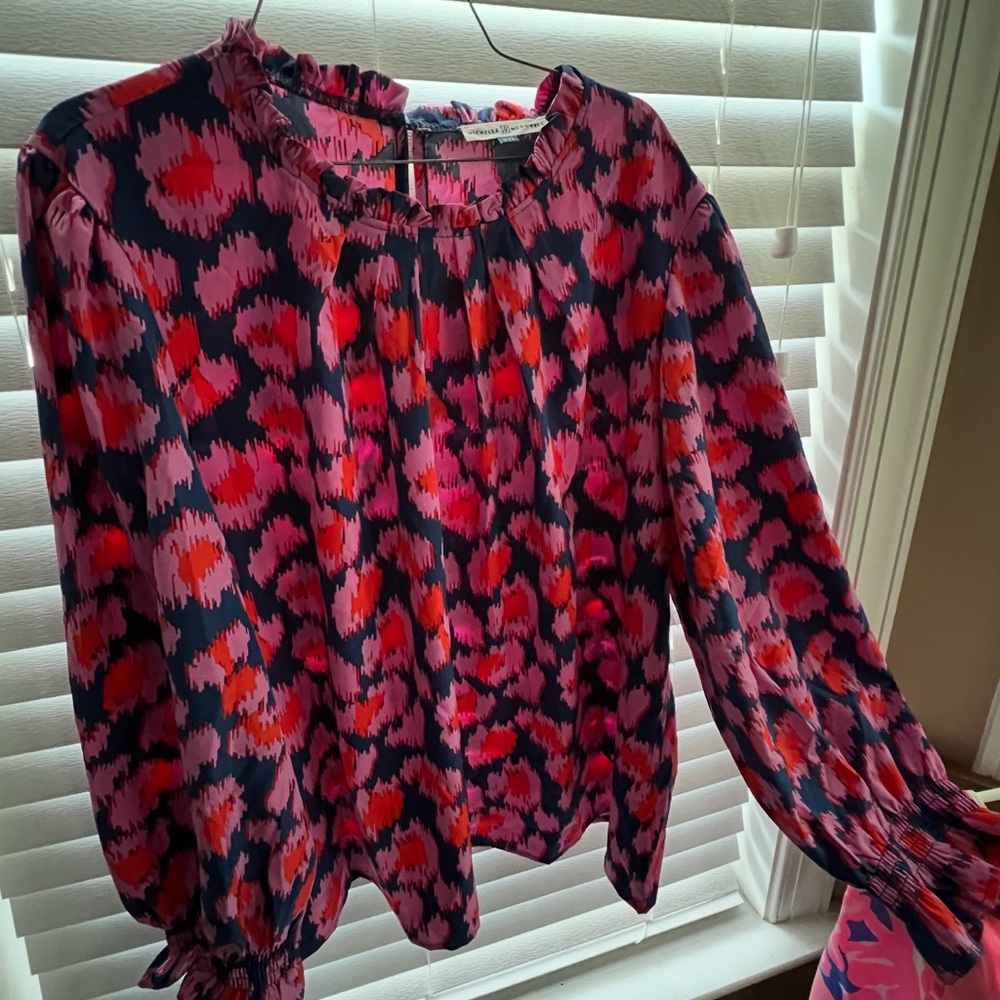Vibrant Pink and Blue Women's Top